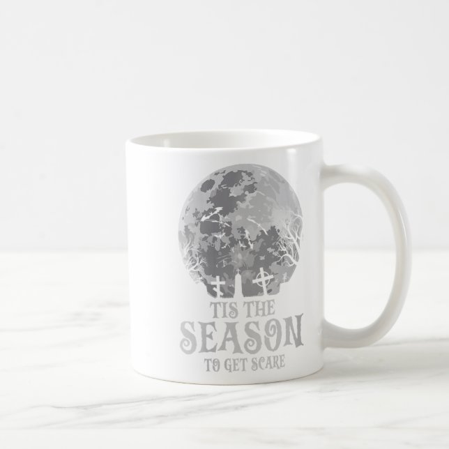 Frauen dies ist die Jahreszeit Y Spuk Mond Creepy  Kaffeetasse (Rechts)