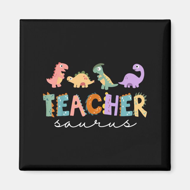 Frauen Dinosaur Lehrerin Teachersaurus Rex Funny D Magnet (Vorne)