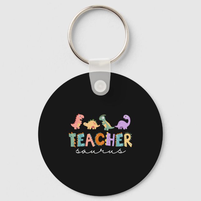 Frauen Dinosaur Lehrerin Teachersaurus Rex Funny D Schlüsselanhänger (Vorderseite)