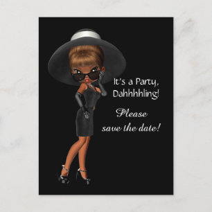 Frauen Diva Save the Date Ankündigungspostkarte