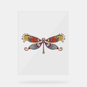Frauen Dragonfly farbenfrohe Grafik Acrylschild