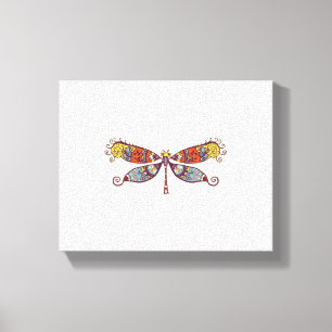 Frauen Dragonfly farbenfrohe Grafik Leinwanddruck