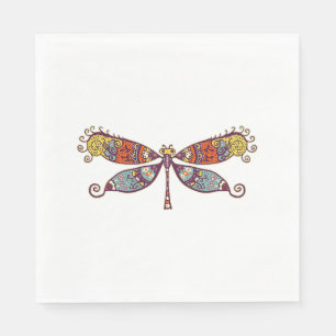 Frauen Dragonfly farbenfrohe Grafik Serviette
