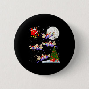 Frauen Dragonfly Weihnachtsmann Schlitten Fliegend Button