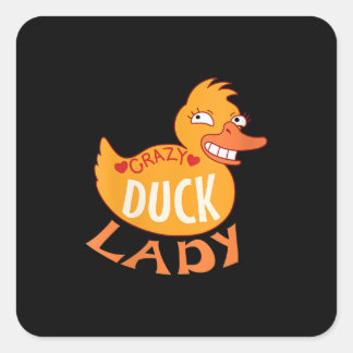 Frauen Duck Lady Geschenk Duckling und Ducky Quadratischer Aufkleber