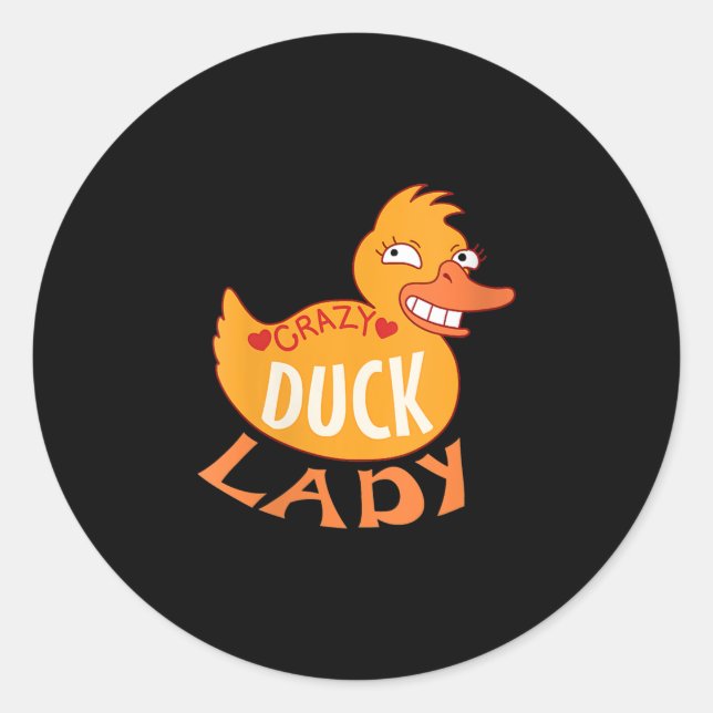 Frauen Duck Lady Geschenk Duckling und Ducky Runder Aufkleber (Vorderseite)