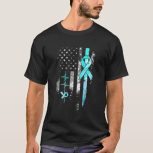 Frauen Dysautonomie Kriegerin Amerikanische Flagge T-Shirt