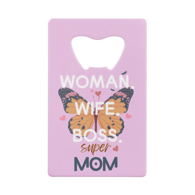 Frauen, Ehefrau, Chef, super Mom Geldbeutel Flaschenöffner (Vorderseite)