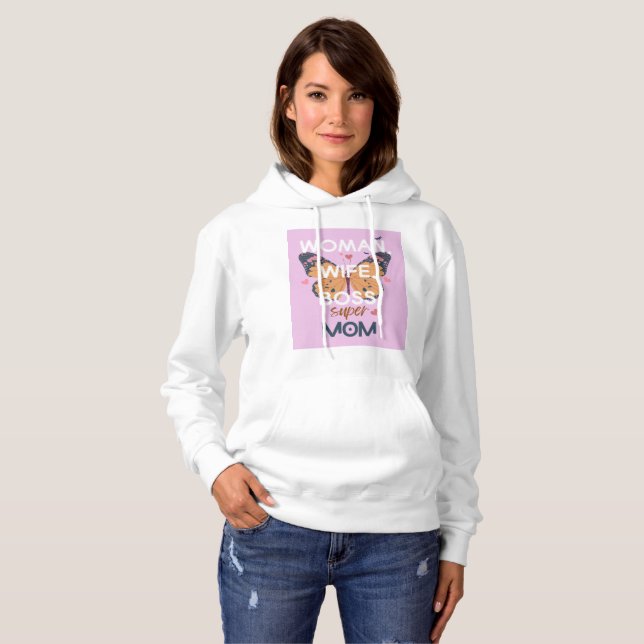 Frauen, Ehefrau, Chef, super Mom Hoodie (Vorne ganz)