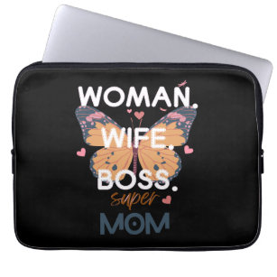 Frauen, Ehefrau, Chef, super Mom Laptopschutzhülle
