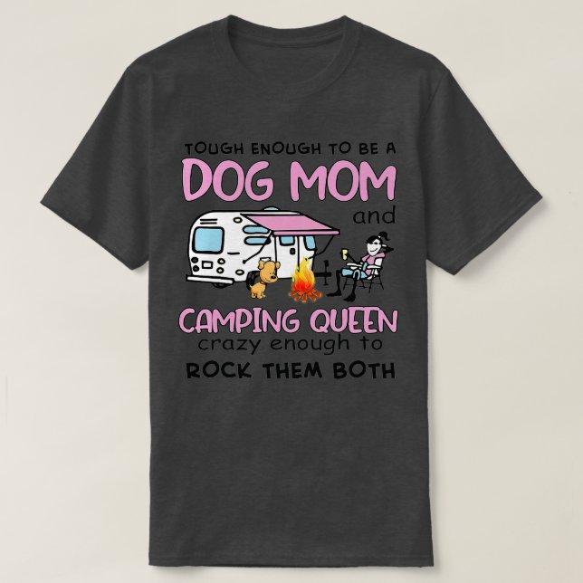 Frauen einen Camper und ein Hund Mama ist gut Cool T-Shirt (Design vorne)