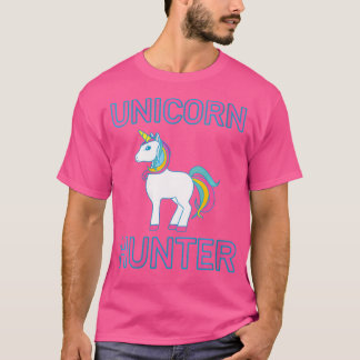Frauen Einhorn Jäger Regenbogen Mythos Märchen Uni T-Shirt