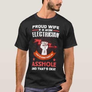 Frauen Elektrische Ehefrau Shirt stolz Ehefrau ein