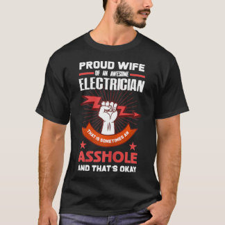 Frauen Elektrische Ehefrau Shirt stolz Ehefrau ein