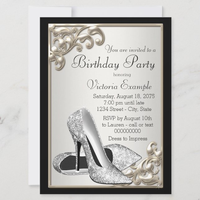 Frauen Elfenbeinküste und Black Birthday Party Einladung (Vorderseite)