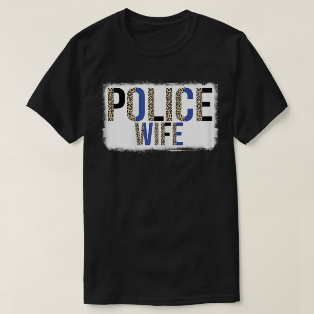 Frauen Enmr Leopard Police Ehefrau Life Thin Blue  T-Shirt (Design vorne)