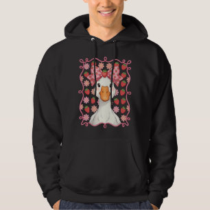 Frauen Erdbeergans Sommer Schleife Hoodie