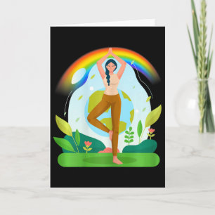 Frauen Erdgelb Yoga Karte