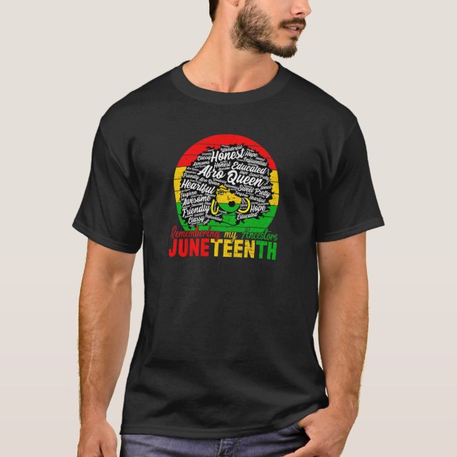 Frauen erinnern an meine Vorfahren Junenth Black F T-Shirt (Vorderseite)
