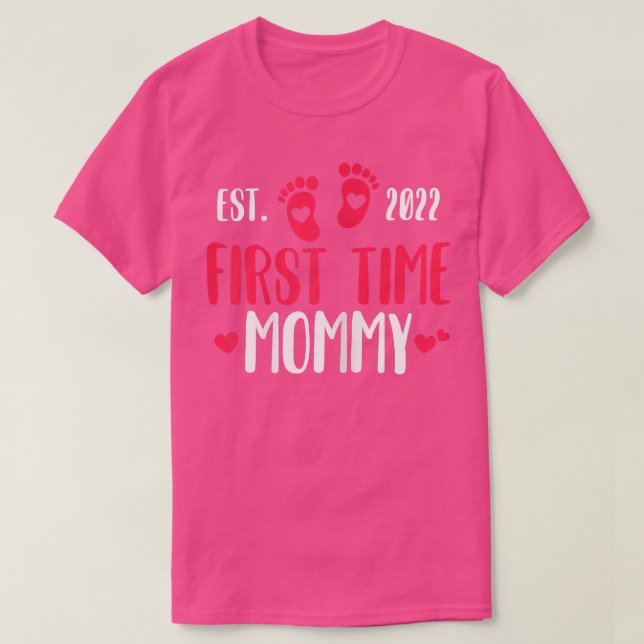 Frauen Erste Mommy 2022 Schwangerschaftsankündigun T-Shirt (Design vorne)