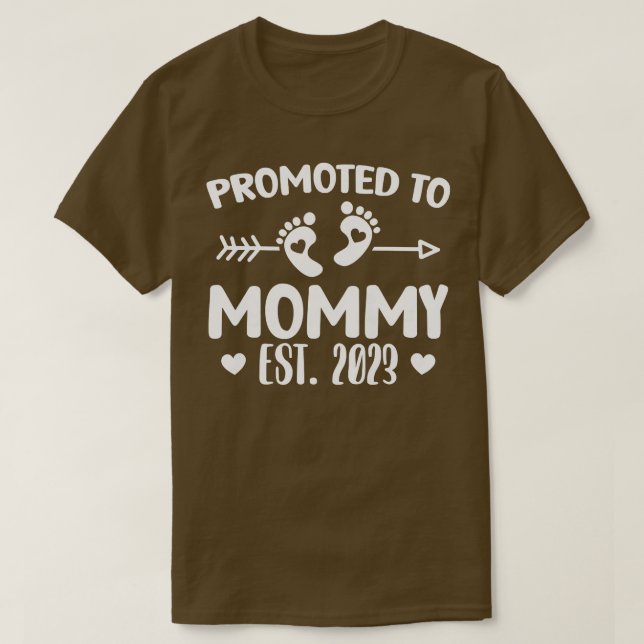 Frauen Erste Mommy 2023 Schwangerschaftsankündigun T-Shirt (Design vorne)