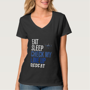 Frauen essen schlafenden Karo Meine Lineup Repeat  T-Shirt