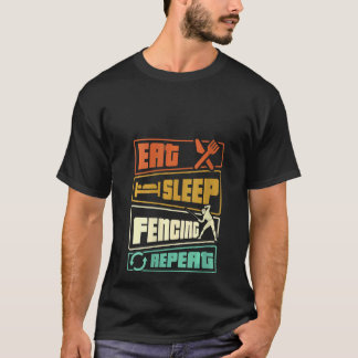 Frauen essen Schlafgefühl Wiederholung Schwert Säb T-Shirt