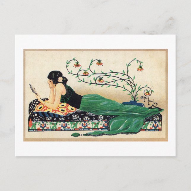 Frauen, exotisch, romantisch, Vintag Postkarte (Vorderseite)