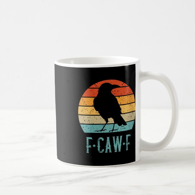 Frauen F-caw-f Black Crow Black Bird Retro Sunset Kaffeetasse (Rechts)