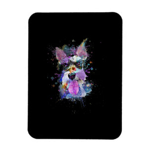 Frauen farbenfrohe Schnauzer Dog Design V-Neck Magnet