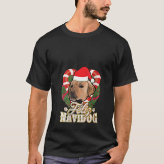 Frauen Feliz Navidog Labrador mit Weihnachtsmannmü T-Shirt