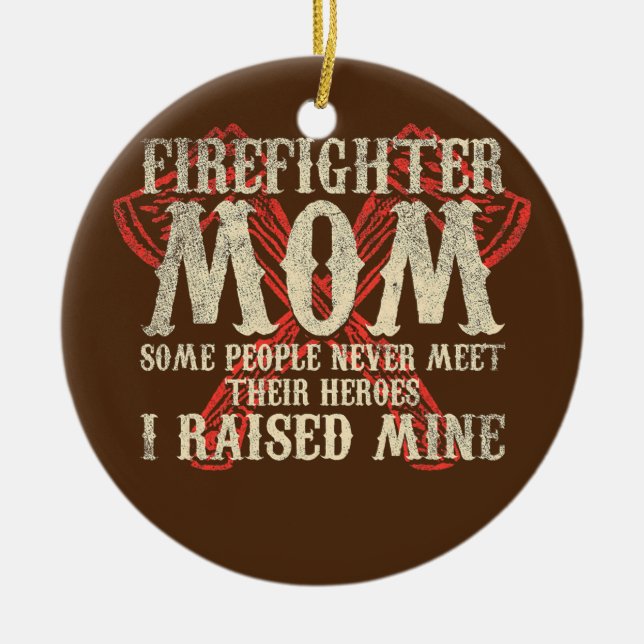 Frauen Feuerwehrfrau Mutter US Feuerwehrfrau Mama Keramik Ornament (Vorne)