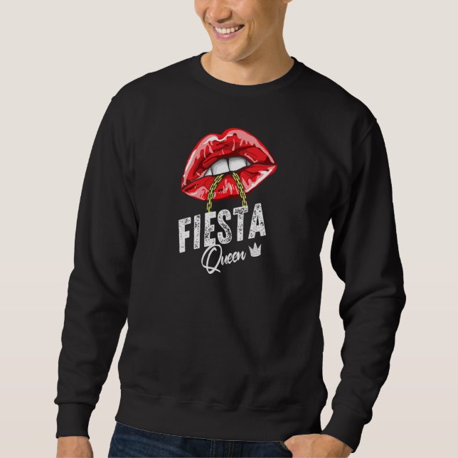 Frauen Fiesta Königin Frauen Lippen Kette Spanisch Sweatshirt (Vorderseite)