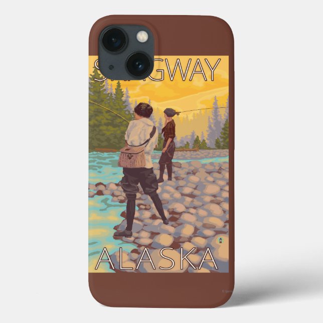 Frauen Fischen - Skagway, Alaska Case-Mate iPhone Hülle (Rückseite)