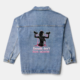 Frauen Fitness T-Shirt Jeansjacke