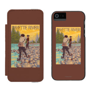 Frauen fliegen Fischen - Payette Fluss, Idaho Incipio Watson™ iPhone 5 Geldbörsen Hülle