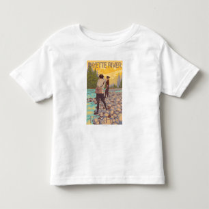 Frauen fliegen Fischen - Payette Fluss, Idaho Kleinkind T-shirt