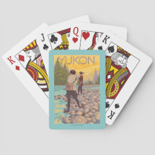Frauen fliegen Fischen - Yukon, Alaska Spielkarten
