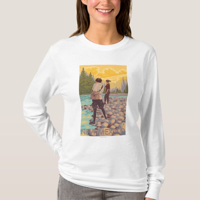 Frauen fliegen FishingNew Mexiko T-Shirt (Vorderseite)