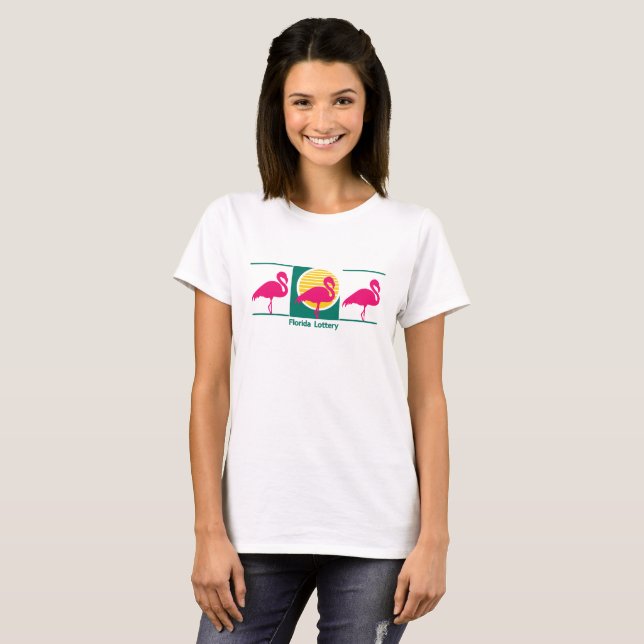 Frauen Florida Lottery White T - Shirt (Vorne ganz)