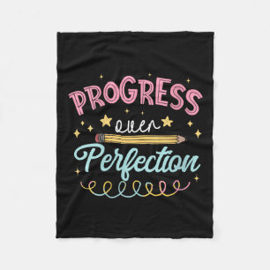 Frauen Fortschritt Über Perfektion Motivierend Leh Fleecedecke
