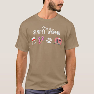 Frauen Frauen Ich bin eine einfache Frau Wein Flip T-Shirt