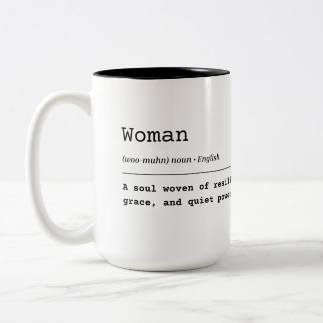 Frauen - Frauen mit Stärke Zweifarbige Tasse (Links)