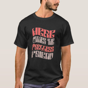 Frauen Freundin Schwanger Retro Passende Junggesel T-Shirt