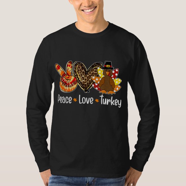 Frauen Frieden Liebe Truthahn Kürbis kobolder Trut T-Shirt (Vorderseite)