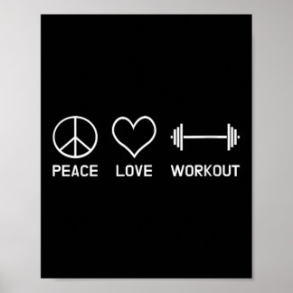 Frauen Frieden Liebe Workout Motivationsfitness-Sp Poster