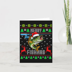 Frauen Frohe Fischweihnachten B Fisch Angeln Lusti Karte