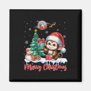 Frauen Frohe Weihnachten Niedlichen Affen Weihnach Magnet