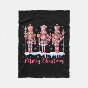 Frauen frohe Weihnachten Pink Nutcracker Squad Xma Fleecedecke