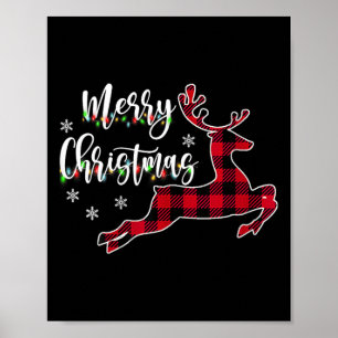 Frauen Frohe Weihnachts Reindeer Buffalo Kariert R Poster